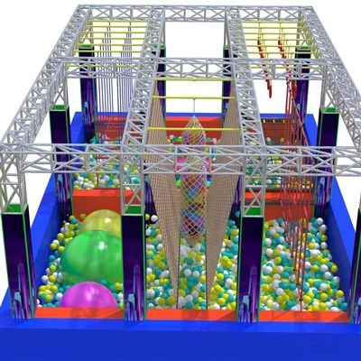 Curso Trampoline Park Ninja Warriors com sinuca de bolinhas